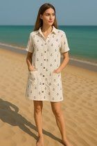 Пляжна туніка COSY з мусліну "Морська Мрія" M біла MD20
