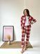 Домашня піжама жіноча компклект 3-ка COSY у клітинку червоно/біла (сорочка+штани+футболка) F61P+f01ws2XL фото 1