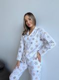 Домашня жіноча піжама COSY Сніжинки (сорочка+штани) F44PХL фото