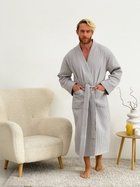 Чоловічий подарунковий набір COSY халат кімоно XL з рушником (сірий) в коробці (P-821+Cb411/XL)