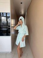 Подарунковий набір Мозаїка від COSY Халат кімоно жіночий вафельне S з рушником (ментол) у коробці (P-102+Cb011/S)