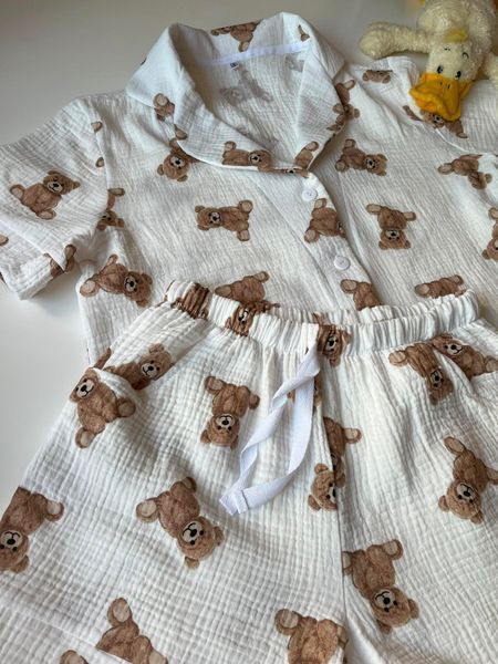 Жіноча Муслінова піжама з шортами, ведмедики Teddy M220PS1XL фото