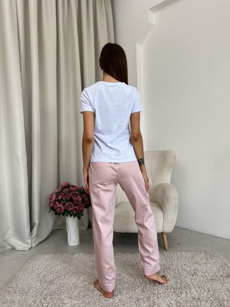 Піжамні штани з сатину Pearl COSY пильна пудра SP100/2L фото