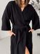 Жіночий халат кімоно довгий COSY Duna із фактурного мусліну чорний M90W2XL/3XL фото 3