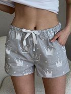 Жіночі Піжамні шорти COSY із бязі Корони L сірі S210P