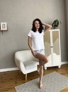 Жіночий Піжамний костюм COSY шорти із бязі+футболка Корона S сірий С210P+f01ws