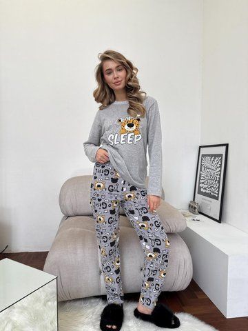 Жіноча піжама тепла COSY з начісом "Baby Leo" KMW112XL фото