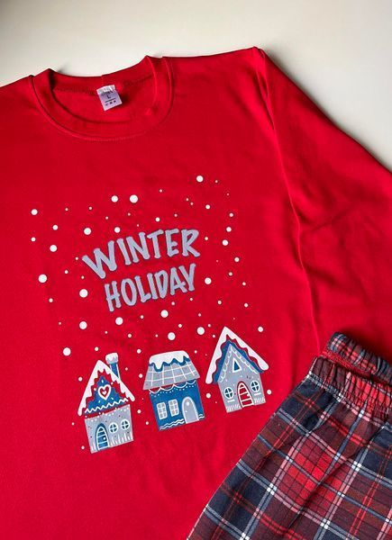 Новорічна тепла жіноча піжама COSY з начосом "Winter Holiday" KMW212XL фото