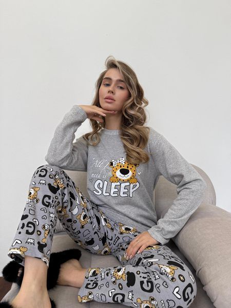 Жіноча піжама тепла COSY з начісом "Baby Leo" KMW112XL фото