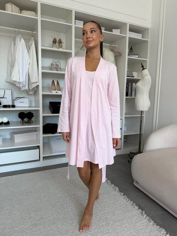 Жіночий комплект халат та сорочка Rose Amour, блідо-рожевий SetPH1714L/XL фото
