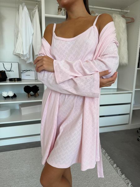 Жіночий комплект халат та сорочка Rose Amour, блідо-рожевий SetPH1714L/XL фото