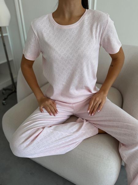 Жіночий піжамний комплект штани та футболка Rose Amour, блідо-рожевий SetPH1517L/XL фото
