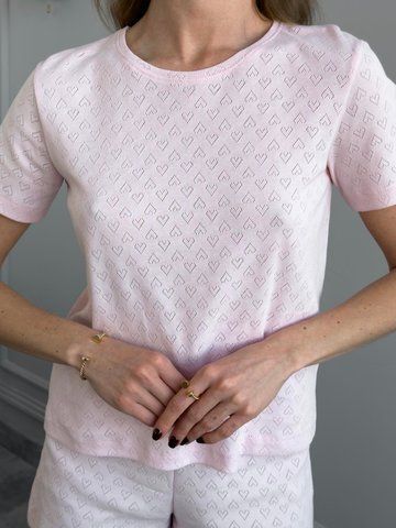 Жіноча піжамна футболка Rose Amour, блідо-рожева PH12L/XL фото