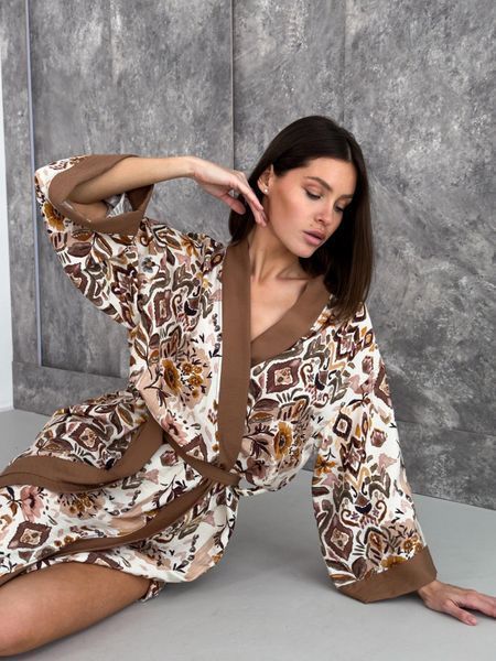 Жіночий халат кімоно довгий Boho Chic кориця BC12XL/3XL фото