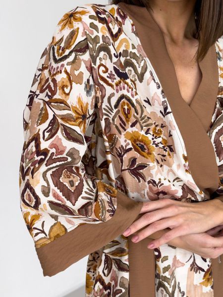 Жіночий халат кімоно довгий Boho Chic кориця BC12XL/3XL фото