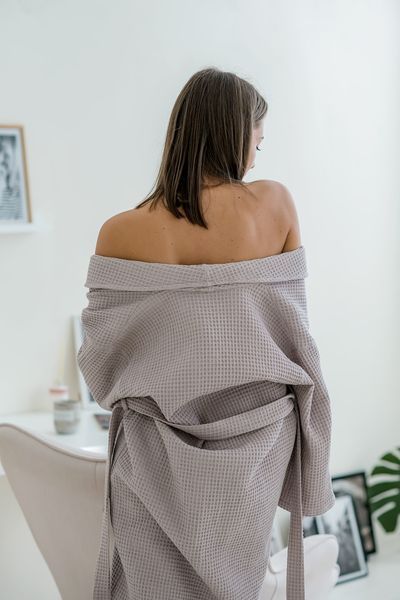 Жіночий Вафельний халат COSY шаль лаванда 301XL фото