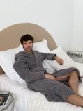 Чоловічий халат з капюшоном COSY махровий Fortune сірий 925H12XL фото