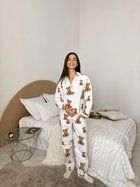 Домашняя теплая женская пижама COSY Тедди S (рубашка+штаны) F46P