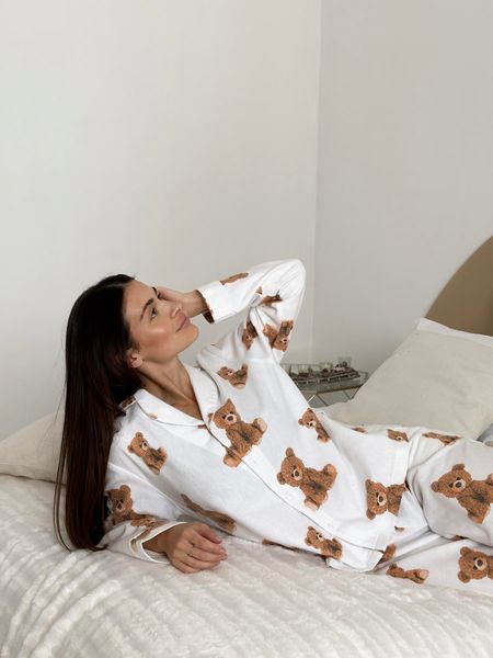 Домашня тепла жіноча піжама COSY Тедді (сорочка+штани) F46PXL фото