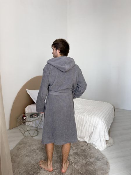Чоловічий халат з капюшоном COSY махровий Fortune сірий 925H12XL фото