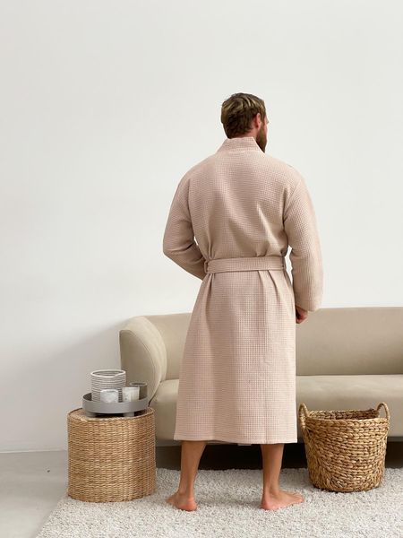 Чоловічий вафельний халат беж 822N2XL фото