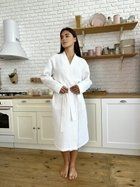 Вафельний жіночий халат COSY, довгий, білий, розмір L (P-120/L)