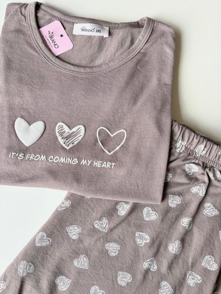 Жіночий домашній комплект "From My Heart" батал (штани+футболка) Mir27524XLмокко(bark) фото