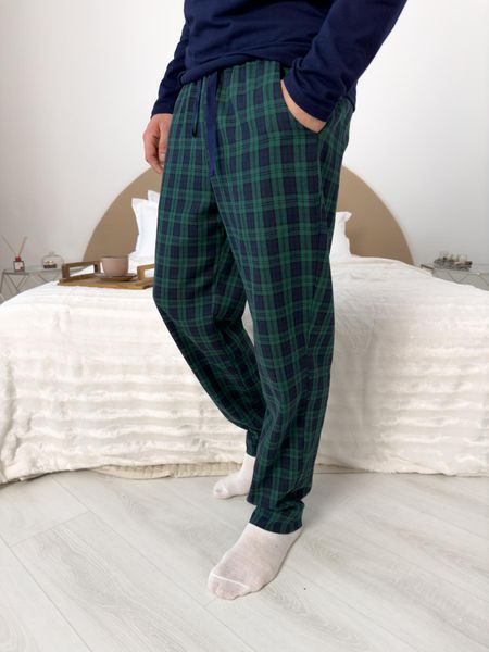 Чоловічі піжамні штани "Бруклін", клітина зелено/темно-синя F230P3XL фото