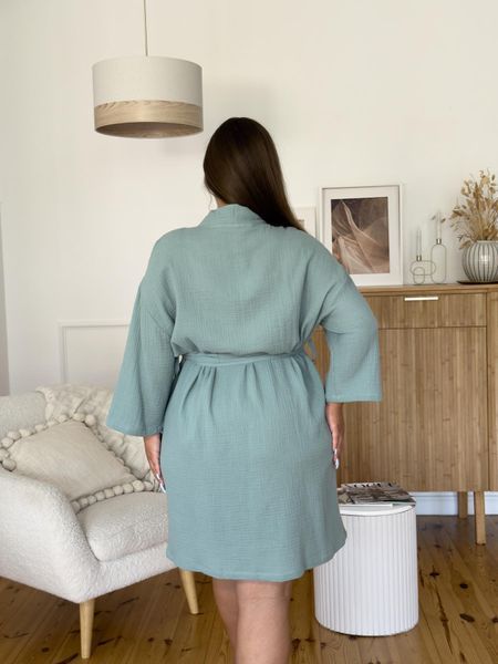 Жіночий халат для вагітних із мусліну COSY, оливковий M11Pre2XL фото