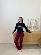 Женская пижама COSY новогодняя Глен 2XL красно-синяя F22PLW21