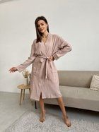 Жіночий халат COSY з мусліну довгий L колір латте (P-M18L/L)