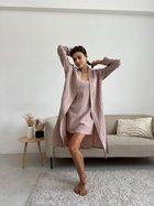 Жіночий подарунковий комплект COSY муслін халат+сорочка в упаковці M латте M18L+SH