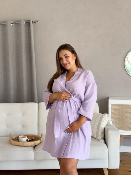 Халат для вагітних мусліновий COSY, лаванда M12PreXL фото