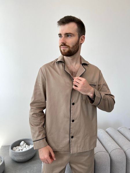 Піжама чоловіча COSY з cатину (штани+сорочка), Iced Coffee SP500/12XL фото