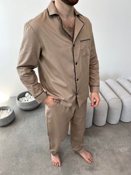 Піжама чоловіча COSY з cатину (штани+сорочка), Iced Coffee SP500/12XL фото