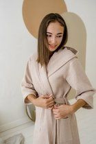 Жіночий вафельний халат COSY з капюшоном M беж (P-202/M)
