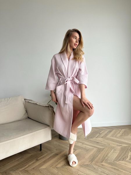 Вафельний халат COSY Жіночий шаль світло ліловий 3042XL фото