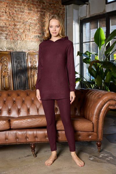 Жіночий теплий костюм з інтерлоку Seren, бургунді PM82782XL фото