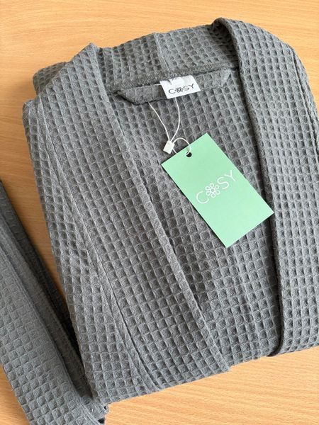Чоловічий вафельний халат темно-сірий 821/22XL фото
