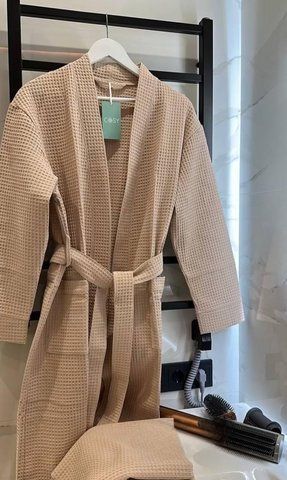 Жіночий Подарунковий набір Bella3 халат та рушник, беж Bella32XL фото