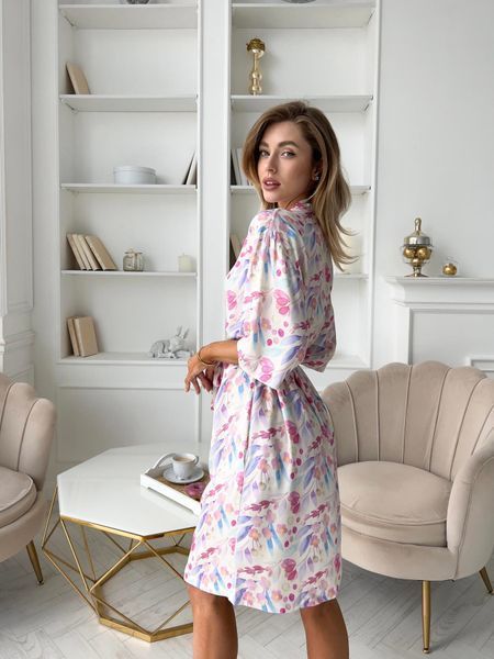 Жіночий халат COSY з полірованого штапелю Aura квіти S31XL фото